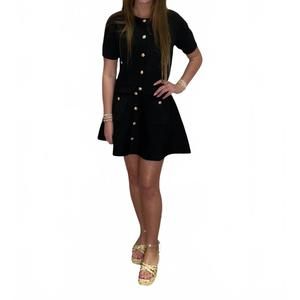 NEW ENTRO women's cardigan skirt set in black